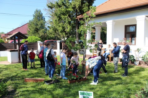 Közös virágültetés a tájház udvarán