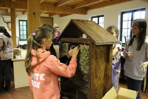 A gyerekek azon dolgoznak, hogy a rovaroknak minél kényelmesebb szállása legyen