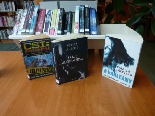 A kihíváshoz kihelyezett könyvek a könyvtárban