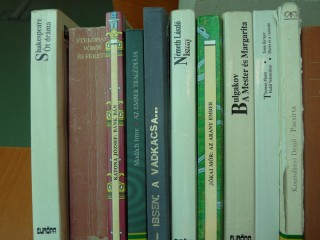 A kihíváshoz kihelyezett könyvek a könyvtárban