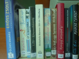 A kihíváshoz kihelyezett könyvek a könyvtárban