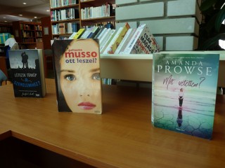 A kihíváshoz kihelyezett könyvek a könyvtárban