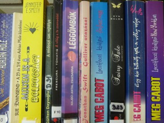 A kihíváshoz kihelyezett könyvek a könyvtárban