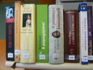 A kihíváshoz kihelyezett könyvek a könyvtárban