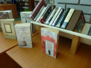 A kihíváshoz kihelyezett könyvek a könyvtárban