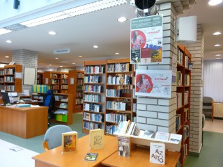 A kihíváshoz kihelyezett könyvek a könyvtárban