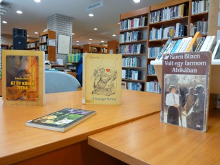 A kihíváshoz kihelyezett könyvek a könyvtárban
