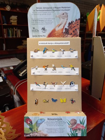 Kitűzők a kölcsönzőpulton