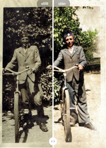 Szederkényi fiatalok fotója eredeti és megszínezett állapotban