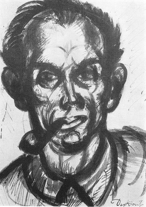 Pipás önarckép - tusrajz